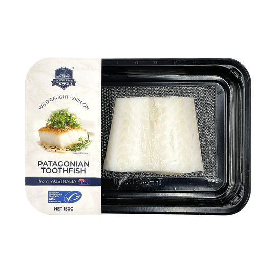 🇦🇺澳洲犬牙魚有皮白鱈魚柳 (150g) | 澳洲純淨深海極品犬牙魚血統、帶皮厚切鎖住豐沛油脂(肉質如雪花般細緻入口即化、富含天然Omega-3,輕鬆打造五星級餐廳級別的香煎/清蒸白鱈魚饗宴)