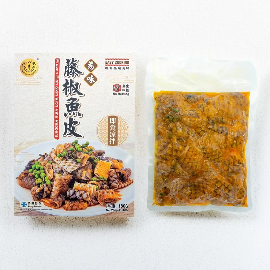 惹味即食藤椒魚皮 (180g) ｜ 清新麻香、爽脆彈牙、入味鮮美（解凍即食、追劇/下酒靈魂、重口味必備、極致味蕾享受）