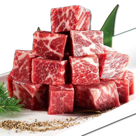 熊本一口牛肉粒 (380g) ｜ 氣炸/香煎 3 分鐘爆汁免放油、雪花均勻肉質極嫩（蒜片黑椒一口牛首選） (副本)