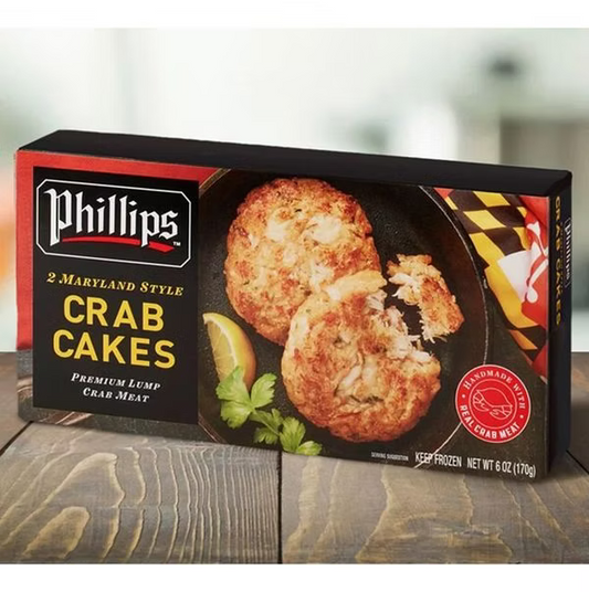 印尼Philips馬里蘭蟹肉餅 (2件裝/170g) ｜ 滿滿鮮甜蟹肉、外酥內嫩、五星級奢華海鮮享受（嚴選優質蟹肉、氣炸鍋專用、精緻早午餐/前菜首選、輕鬆還原餐廳級美味）