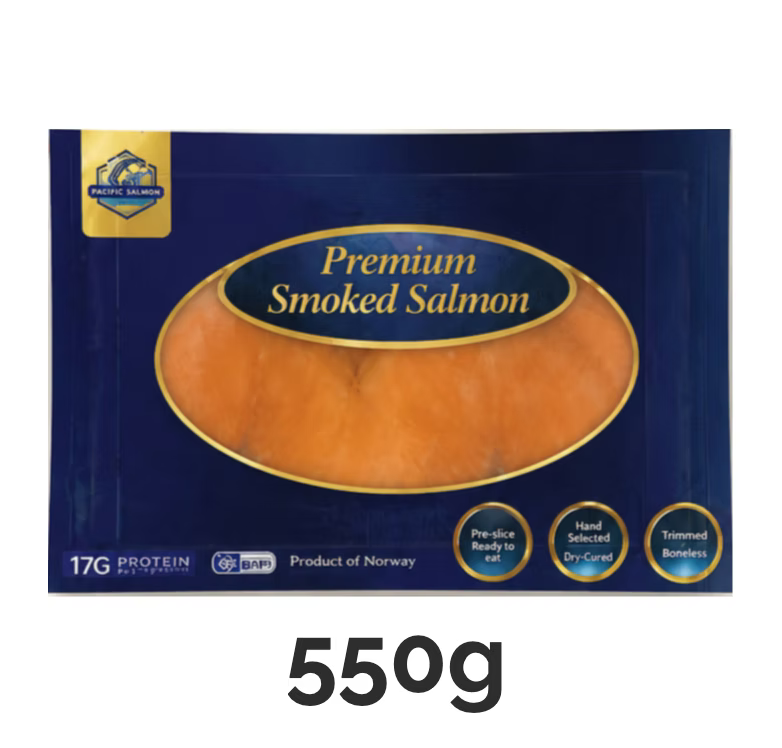 🇳🇴煙三文魚 (550g ) ｜ 鮮嫩豐腴、天然煙燻香（美食展人氣熱賣、解凍即食、Bagel/沙律靈魂配料、家庭派對必備）