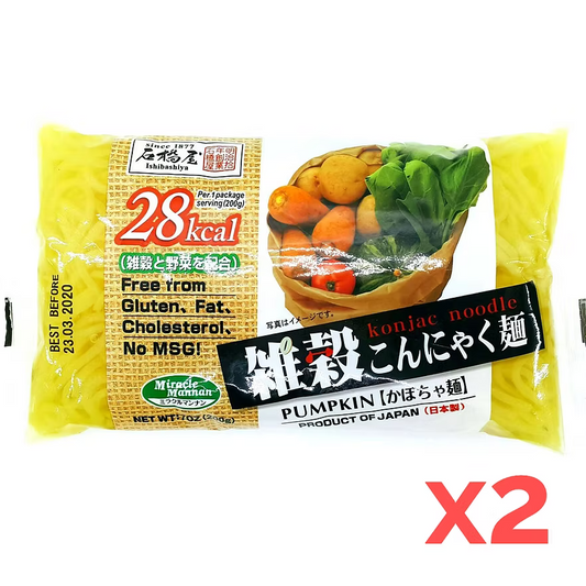【乾】日本石橋屋南瓜雜穀蒟蒻麵 (2包/300gx2) ｜ 日本百年職人手藝、低卡飽腹高纖、日式輕食低碳首選（南瓜雜穀香氣濃郁、Q彈爽脆無異味、輕鬆享受無負擔健康美味）