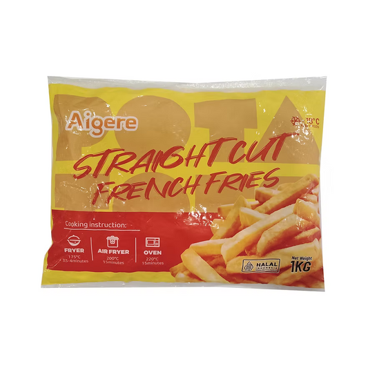 Aigere粗直薯條 (1kg) ｜ 外酥內綿、濃郁薯香、清真認證安心首選（嚴選優質馬鈴薯、氣炸鍋/烤箱專用、派對分享/日常加菜必備、輕鬆還原美式餐廳級美味）