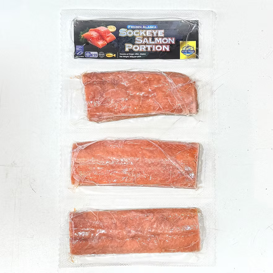 🇺🇸美國阿拉斯加野生 Sockeye 三文魚柳 (3件裝/300g) ｜ 天然寶石紅肉質、富含 Omega-3 與極致高蛋白（健身減脂頂級首選）