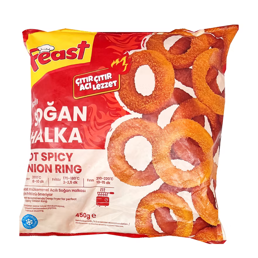 土耳其Feast酥炸香辣洋蔥圈 (450g) ｜ 外酥內甜、微辣惹味、土耳其進口首選（嚴選優質洋蔥、氣炸/焗爐專用、派對小食下午茶必備、輕鬆還原餐廳級美味）