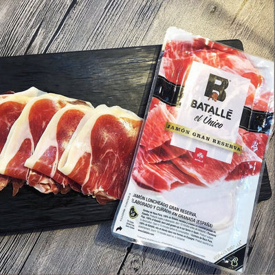 🇪🇸西班牙Batalle杜洛克風乾火腿(100g)｜ 西班牙國寶級杜洛克黑豬血統、傳統工藝長時間自然風乾熟成（大理石紋油花入口即化、鹹香回甘免烹調即食，輕鬆打造頂級西班牙TAPAS與微醺餐酒饗宴）