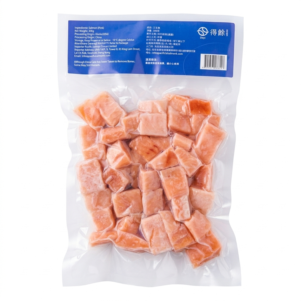 🇺🇸美國阿拉斯加三文魚粒 (300g) ｜ 野生捕撈肉質彈牙、富含Omega-3與優質蛋白（健身低脂備餐/寶寶營養輔食必備）